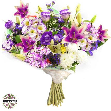 זר פרחים סגול טיז פרחים באר שבע